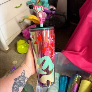 Starbucks Iridescent Tumbler with Heart Straw